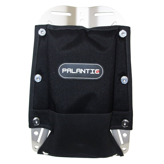 Scuba Tech Diving Stainless Steel Silver Backplate w/ Pad & 8 Bookscrews Combo