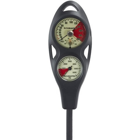Scubapro 2 Gauge Console Pressure and Depth Gauge, Imperial