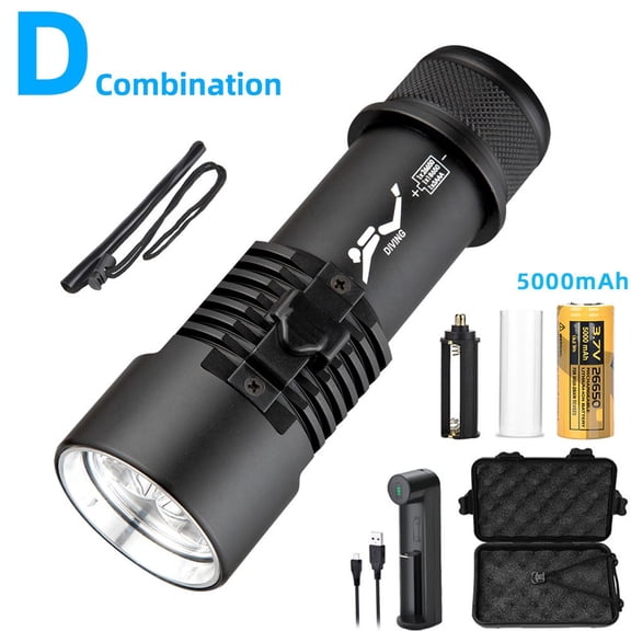 Scube Diving Flashlight P70 LED Light Waterproof Underwater 80m Outdoor Torch