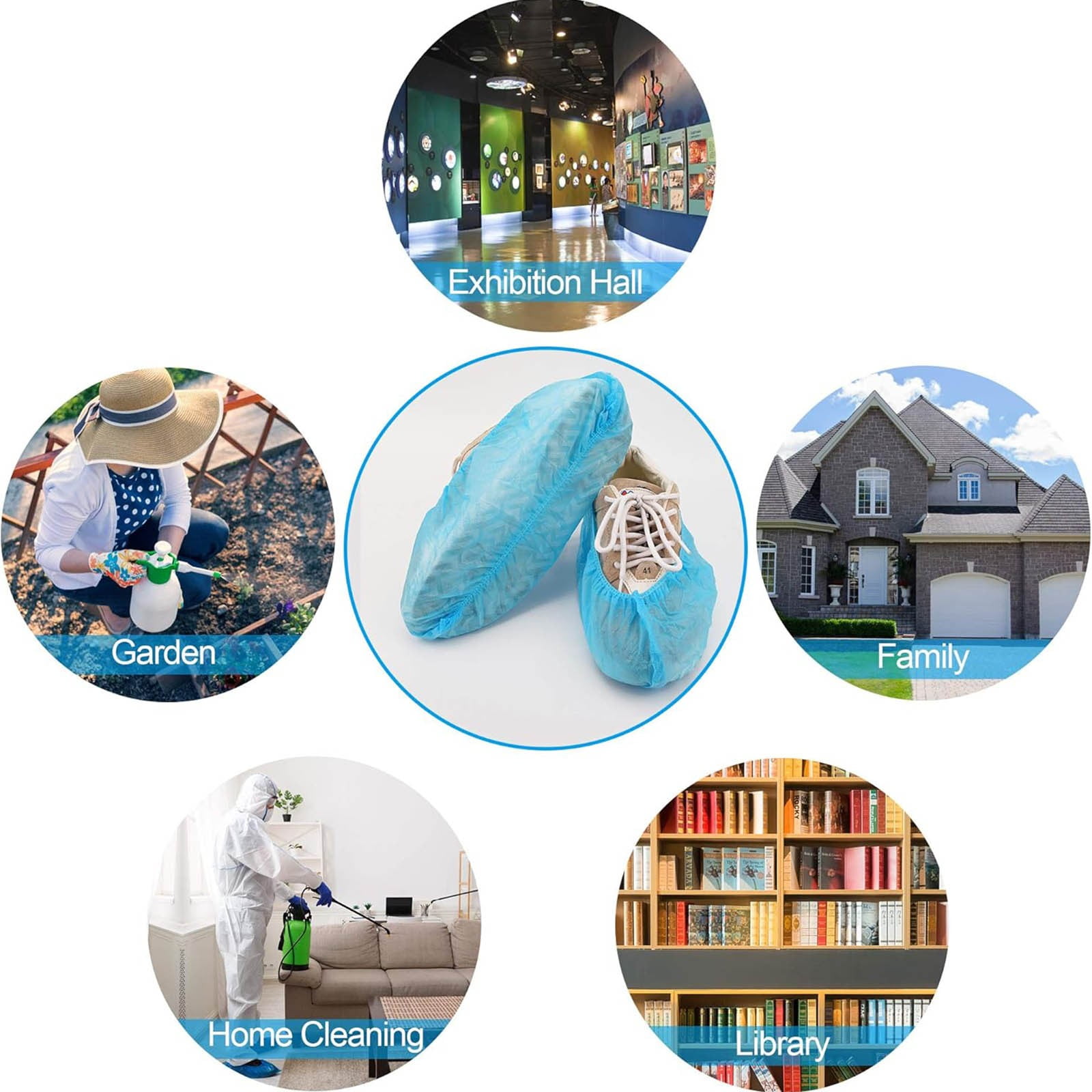Scubrite Disposable Shoe Covers,100 Pack Durable, Non-Slip, Water Resistant Disposable Shoe Covers,Disposable Shoe Covers for Home, Work \u0026 Outdoor Use