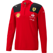Scuderia Ferrari F1 Mens 1/4 Zip Sweatshirt - Red