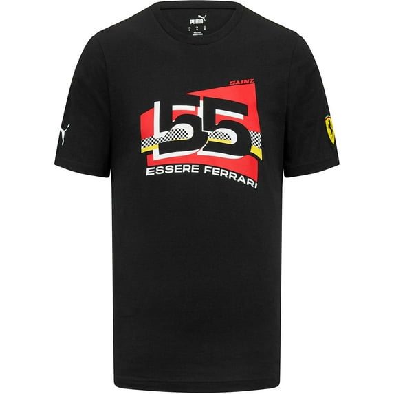 Scuderia Ferrari F1 Puma Men's Carlos Sainz #55 Driver T-Shirt-Black/Red