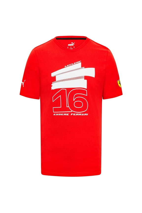 F1 Puma Men's Charles Leclerc #16 Driver T-Shirt-White/Red