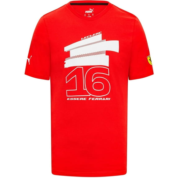 Scuderia Ferrari F1 Puma Men's Charles Leclerc #16 Driver T-Shirt-White/Red