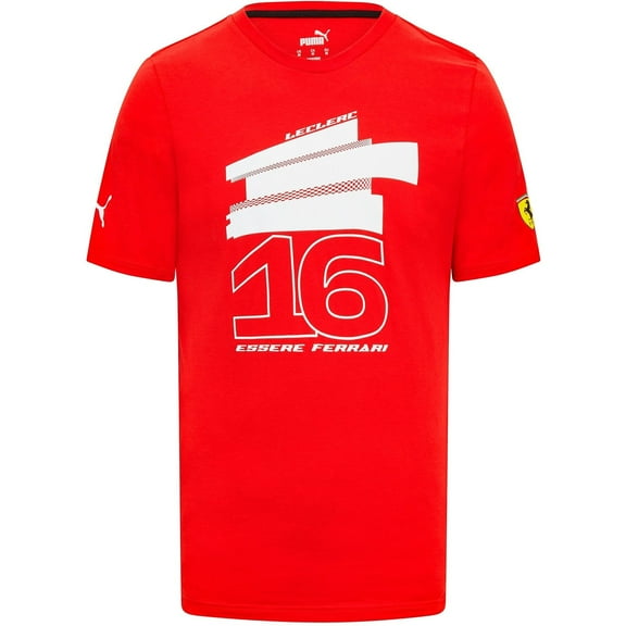 Scuderia Ferrari F1 Puma Men's Charles Leclerc #16 Driver T-Shirt-White/Red