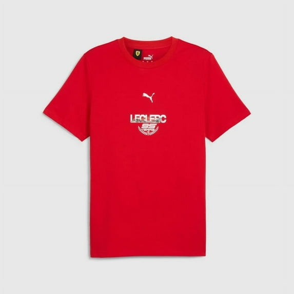 Scuderia Ferrari F1 Team Mens 95 Years Charles Leclerc Red T-Shirt