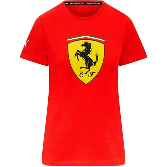 Scuderia Ferrari Women's Puma Large Shield Logo T-Shirt-Red/Black