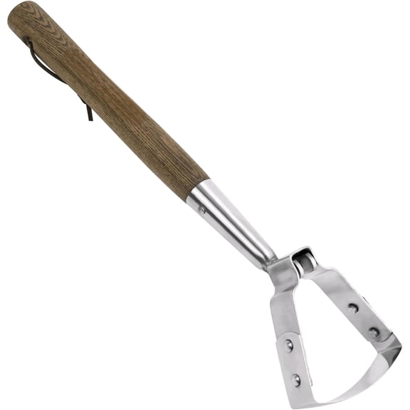 Scuffle Hoe, 16.8'' Stirrup Hoe for Weeding Precisely in Raised Bed, Stainless Steel Action Hoe for Weeding in Push-Pull Motion, Hula Hoe with Compact Size for Weeding in Between Plants
