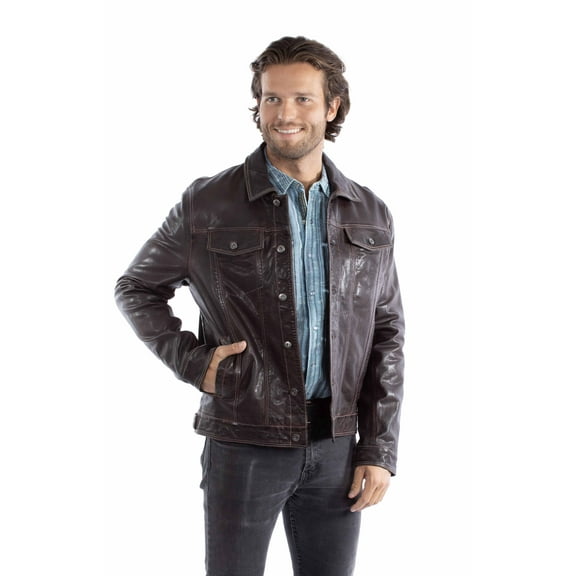Scully Men's Leather Trucker Jacket - 1055-192 Medium  US