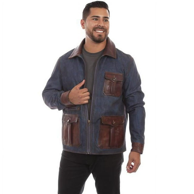 Scully 1068-193 XL Extra Large Denim & Leather Trim Jacket