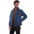 thumbnail image 1 of Scully 2014-193 XL Mens Denim & Brown Leather Trim Jean Jacket, Blue, 1 of 2