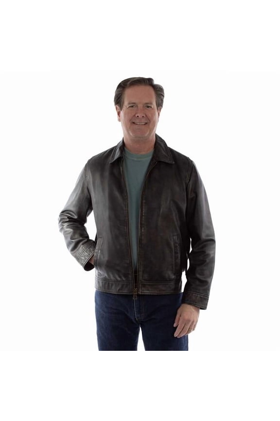 Scully 2021-196-M Mens Soft Supple Lambskin Jacket, Black - Medium