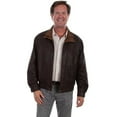 thumbnail image 1 of Scully Mens Chocolate/Cognac Leather Bomber Jacket L, 1 of 2