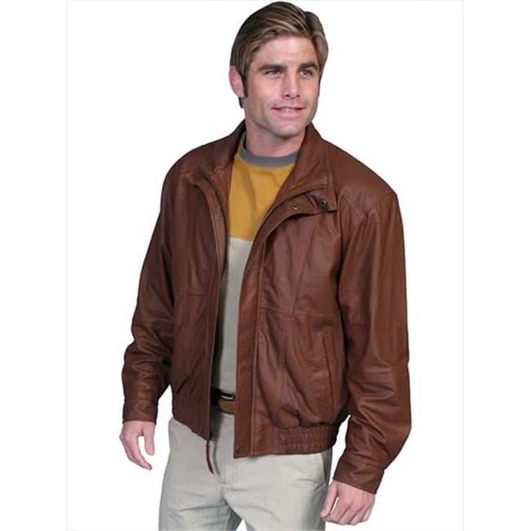 Scully 48-31-XL Mens Leather Wear Jacket, Cognac Featherlite&