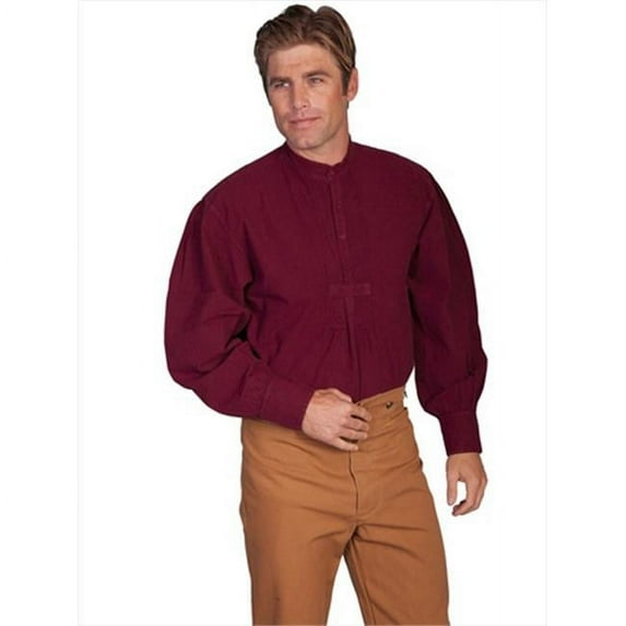 Scully 500020X-BUR-3X-B-T Mens Wah Maker Shirt, Burgundy, Size 3X
