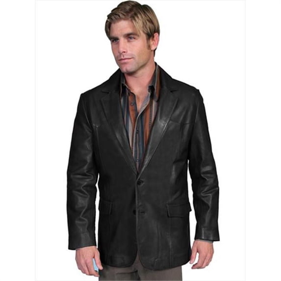 Scully Leather Mens Western Lambskin Blazer Black 44L