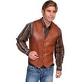 thumbnail image 1 of Scully 503-189-46 Mens Leather Wear Western Vest- Antique Brown- Size 46, 1 of 2