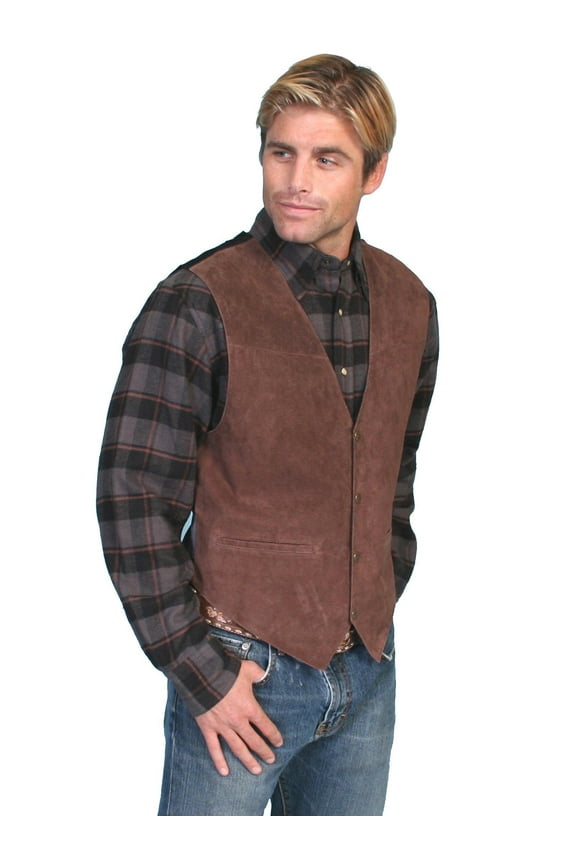 Scully Men's Suede Leather Vest Espresso 4X