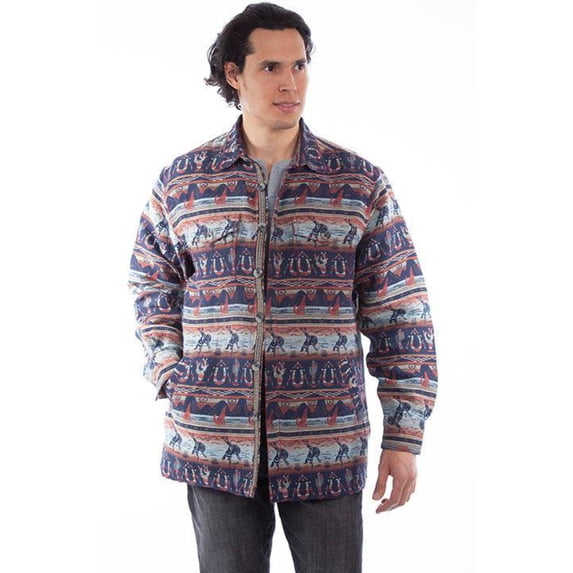 Scully Men's Southwest Button Front Navy Jacket 5296-NAV