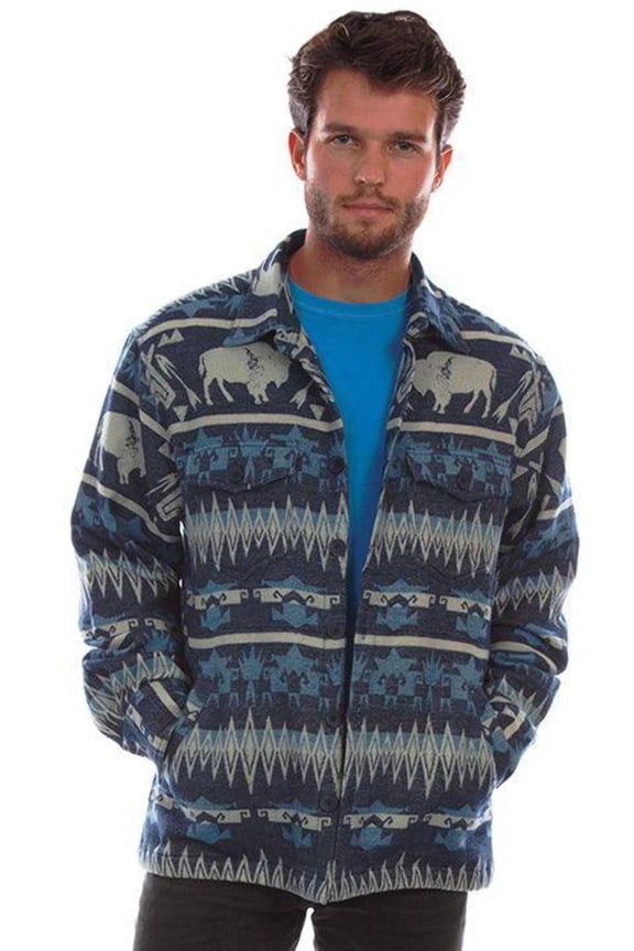 Scully 5336 BLU XXL Mens Buffalo Shirt Jacket, Blue - 2XL