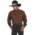 thumbnail image 1 of Scully 538720-BRN-M Mens Wah Maker Brushed Twill Longhorn Bib Shirt - Brown, Medium, 1 of 2