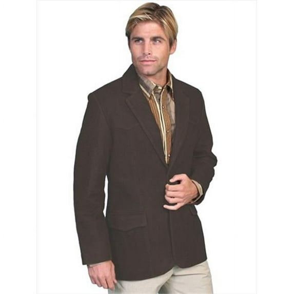 Scully Men's Western Leather Suede Sport Coat Blazer, Brown, 40L