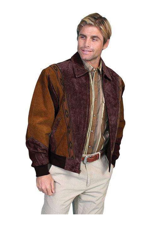 Scully 62-197-3X-B Mens Leather Wear Rodeo Boar Suede Jacket, Cafe Brown-Chocolate, 3X-B