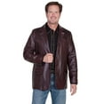 thumbnail image 1 of Scully 650-179-42 Mens Leather Wear Lambskin Blazer with Genuine Ostrich Trim- Black Cherry- Size 42, 1 of 3