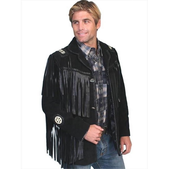 Scully 758-19-50-B Mens Leather Wear Coat, Black Boar Suede - Size 50