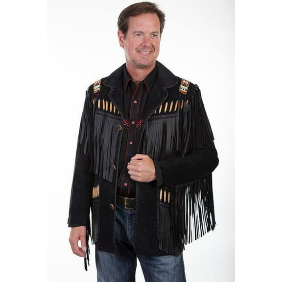 Scully 902-19-42 Mens Leather Wear Jacket- Black Boar Suede - Size 42