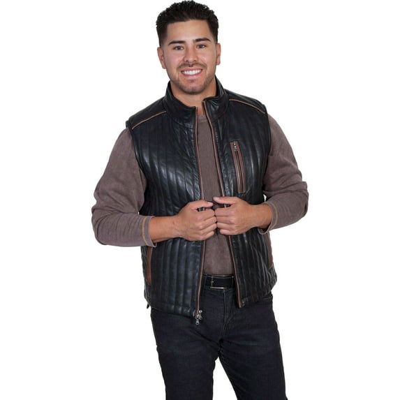 Scully Men's Quilted Two Tone Leather Vest - 306-70 US