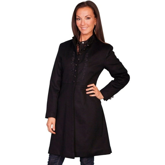 Scully BLACK LADIES EMBROIDERED FROCK COAT