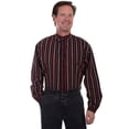 thumbnail image 1 of Scully RW293-BLK-M Men Stripe Button Shirt, Black - Medium, 1 of 2