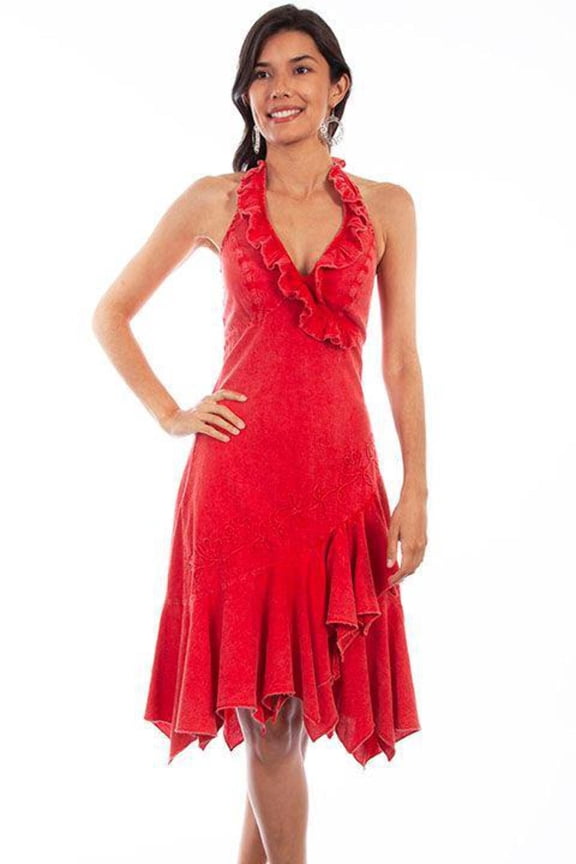 Scully PSL-054-BRI-XL Cantina Halter Top Dress Womens Sundress, Brick - Extra Large