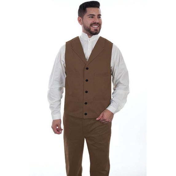 Scully Men's Herringbone Vest Brown US
