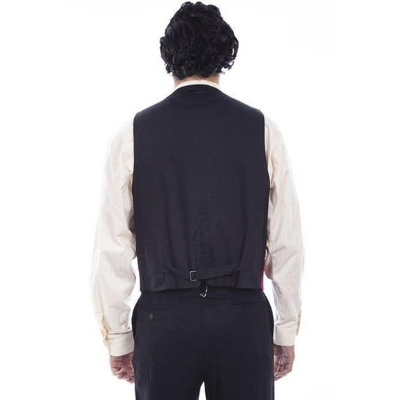 Scully RW343-BUR-XL Men Wool Blend Point Bottom Vest, Burgundy - Extra Large