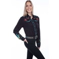 thumbnail image 1 of Scully Ladies Southwest Embroidery Black Western Snap Shirt PL-891, 1 of 2