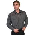 thumbnail image 1 of Scully Western Shirt Mens L/S Snap Embroidered XS Charcoal F0_P-634, 1 of 2