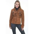 thumbnail image 1 of Scully Women's Beaded Fringe Boar Suede Jacket Brown XX-Large, 1 of 2