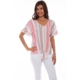 thumbnail image 1 of Scully HC664-CLC-S Women Clay-Coral Tie Front Top, Clay & Coral - Small, 1 of 2