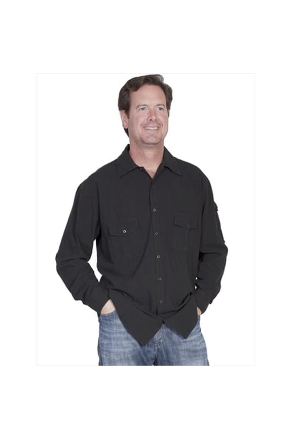 Scully Cantina Mens Black 100% Cotton Casual Sport Shirt XL