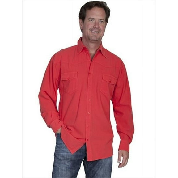Scully CM7-CAY-S Cantina 100 Percent Cotton Mens Shirt- Cayenne - Small