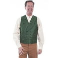 thumbnail image 1 of Scully RW227-EMR-M Men Double Breasted Wide Lapel Vest, Emerald - Medium, 1 of 2