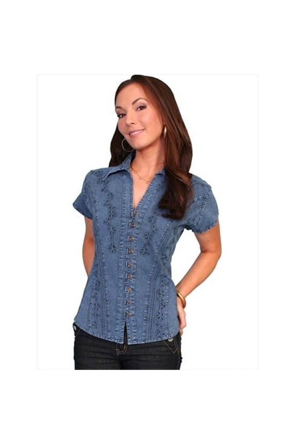 Scully  Female Cantina Shirt - Dark Blue - Small