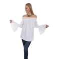 thumbnail image 1 of Scully Ladies White Smocked Long Sleeve Shirt HC427-WHT, 1 of 2