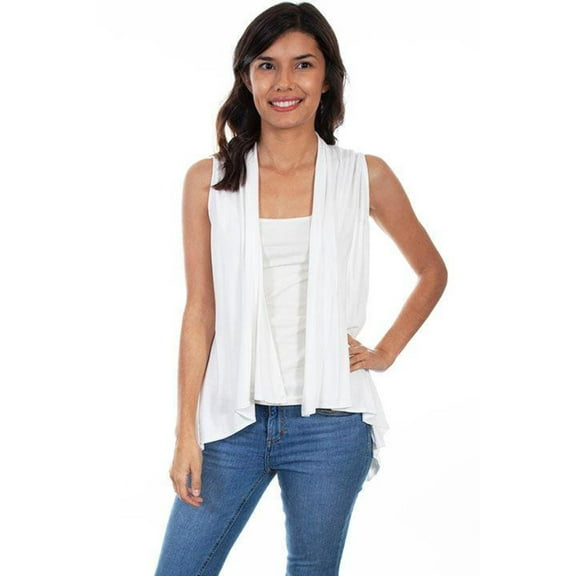 Scully HC594-IVO-M Women Lace Knit Vest, Ivory - Medium