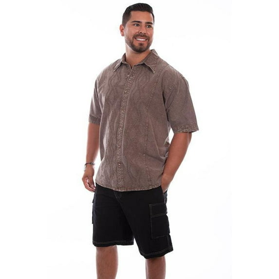 Scully LATTE DISTRESSED MENS TRAC SHIRT