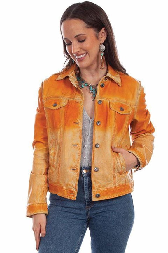 Scully Western Jacket Womens Denim Ombre S Butterscotch F0_L1078