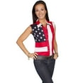 thumbnail image 1 of Scully Women's Patriotic Flag Sleeveless Shirt, Red, X-Small, 1 of 2