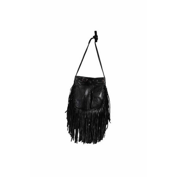 Scully Women's Fringe Leather Handbag - B184-BLK One Size